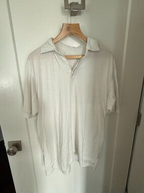 Ermenegildo Zegna Men's XXL White Short Sleeve Polo